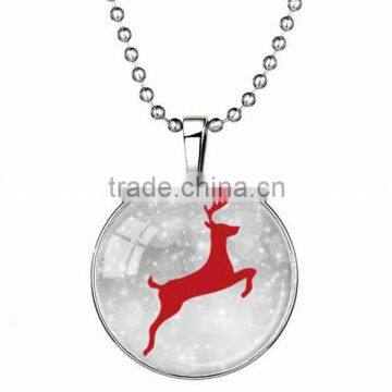 Fashion acrylic shine deer horse christmas little girl chunky bead necklace
