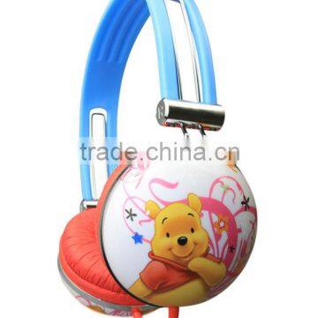 Headphone cartoon water transferring design deep baas headphone with mic and volume control