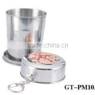 Stainless Steel Collapsible Metal Shot Glass Cup With Laser Logo