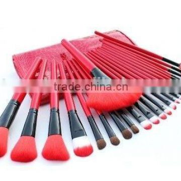 24 PCS/set RED Makeup Blush Brushes Eyeshadow Powder Cosmetic Tool Case Bags Kit Set