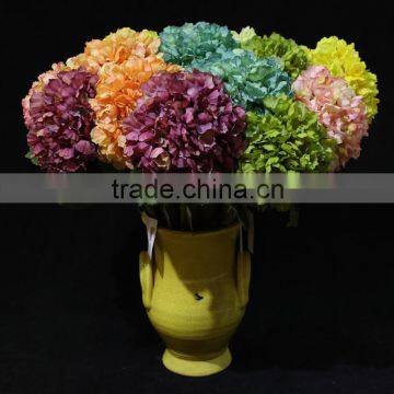 Wholesale silk hydrangea flowers medium size artificial flowers from China