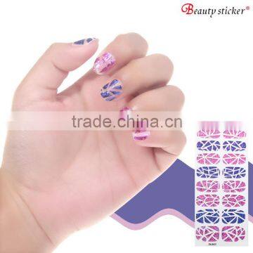 Hot Selling Bling Broken Glass Coloured Glaze Paper Glass Nail Wrap photo-2