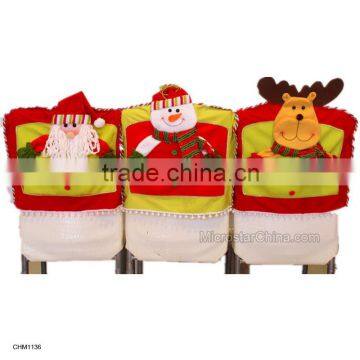 Christmas Santa Claus Snowman Elk Red Hat Chair Cover Christmas Dinner Table Party Decor Indoor Christmas Decoration