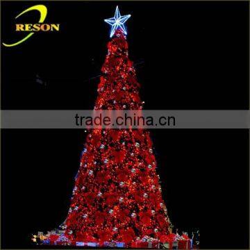 Shopping mall outdoor large Christmas tree with star garden decoration