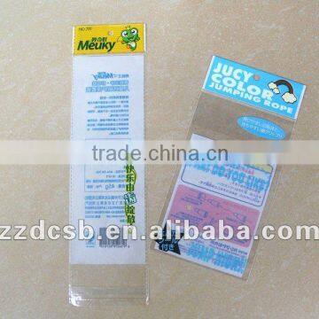 opp plastic header bag with self adhesive strip