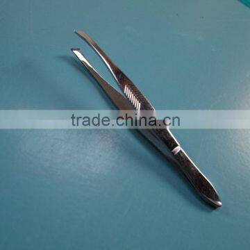 MJ-106 8.9cm carbon steel mirror finished slanted tip china tweezers
