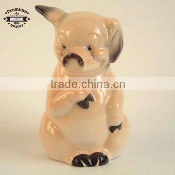 custom cute sit cartoon piggy coin bank