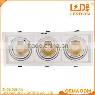 20w 30w 40w 60w 90w adjustable recessed rectangle led grille light