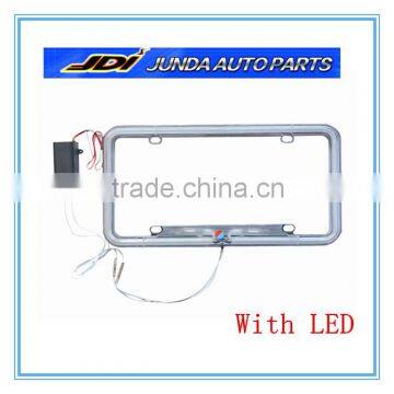 Car license plate frame with LED light license plate frame