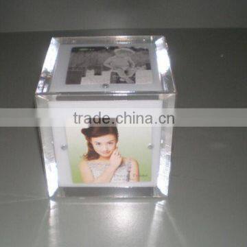 Lucite photo frame cube picture frame