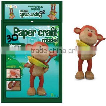 3D Monkey paper craft for sale monkey with banana model figurines
