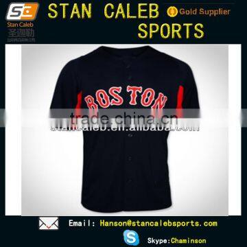 hot sell cheap wholesale plain blank black baseball jerseys