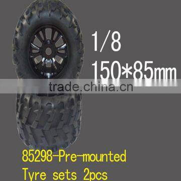 kyx model car pre - mounted wheel 150x85mm for 1/8 car