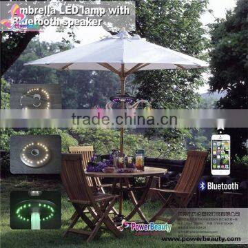 outdoor plastic rechargeable led light umbrella with bluetooth speaker