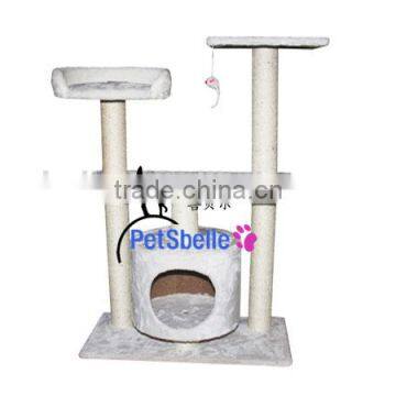 White cat tree scratching post cat product