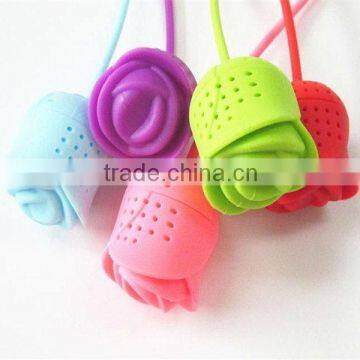 Modern best selling silicone rose tea strainer infuser