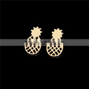 New Minimalist Women Best Friend Fruit Jewelry Decoration Pusety Cute Hollow Pineapple Stud Earrings For Daily Use