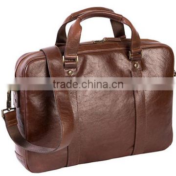 men Leather zip briefcase bag