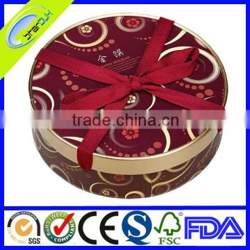 gift round paper box with ribbon