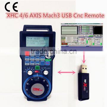 XHC 2016 new 4 axis mach3 usb wireless controller remote with LCD display