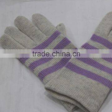 Men's classic Cashmere winter Gloves with color bar