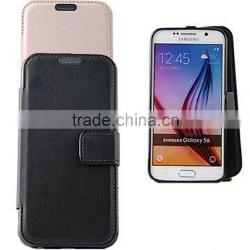 Good quality durable leather flip case for Samsung galaxy S6