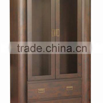 Modern design double display cabinet with glass door