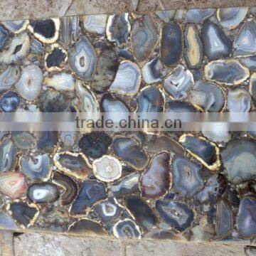 Grey Agate Gemstone Table Top , Agate Dining Table Top photo-1