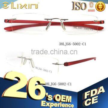 Italy design stainless steel frame with pc temple fashion reading glassses eyewear