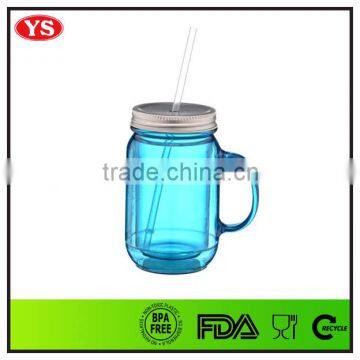 Bpa Free Double Wall Wholesale 20oz Plastic Mason Jar Mug With Metal Lid and Straw photo-6