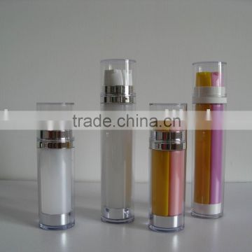 cosmetic packing plastic lotion bottle container double tube system