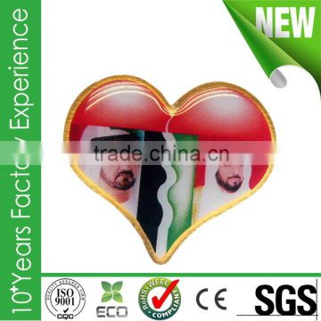 Factory direct sale printing heart uae leader diamante badge