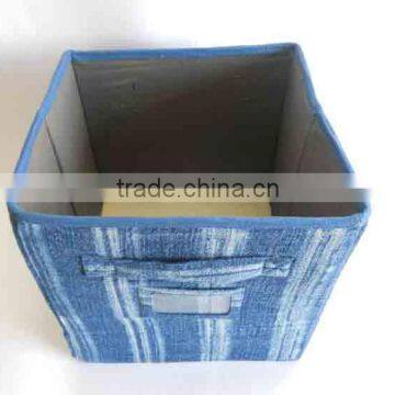 High quality decorative foldable storage box with fabric & cardboard