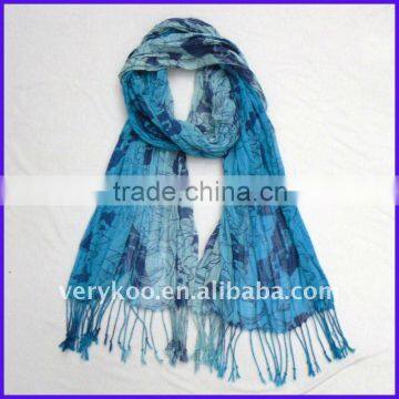 Fashion Ladies Viscose Flower Printed Scarf (FCH-11288-3)