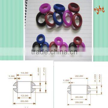 Colored silicone rubber grommet