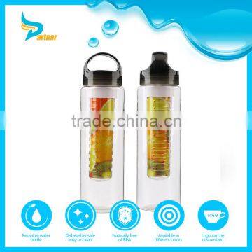 700ML BPA Free fruit infuser water bottle/ hygienic plastic sports water bottle