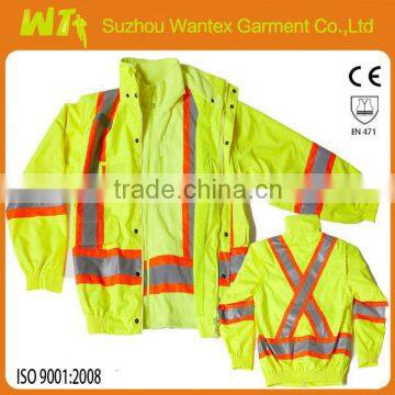 100% polyester reflective working men bomber jacket with reflector