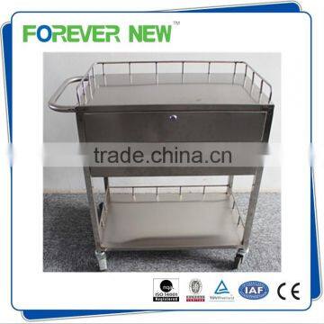 YXZ-A025 Stainless Steel Emergency Metal Trolley,price for Hospital Dressing Trolley photo-3