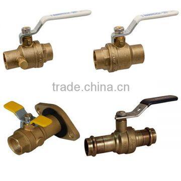 Three Way Reduced Bore Brass Ball Valve