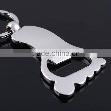 coustom foot bottle opener metal keychain with logo