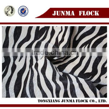 Manufacturer Style Black and White Zepra Style China Textile Print Flock for Cheap Sofa Fabric