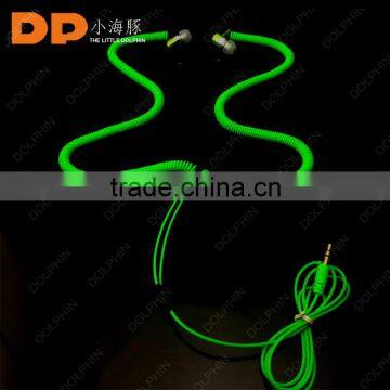 China supplier noise cancelling spring extension cable metal earbuds in ear earphone