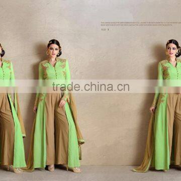 Beckoning Light Green Georgette Palazzo Churidar Suit/fashion salwar kameez online