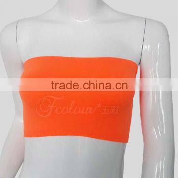 orange tube bra strapless bra seamless underwear