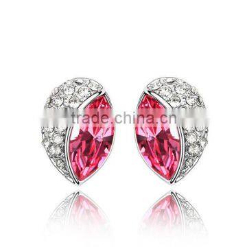Austrian Crystal 18k White Gold Plated Bud Stud Earrings