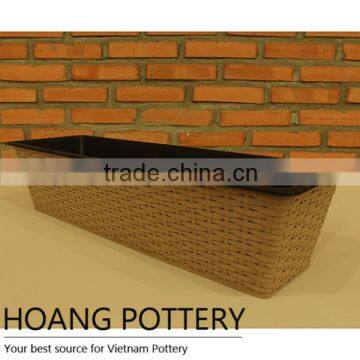 Long Popular Wicker Garden Planter photo-2