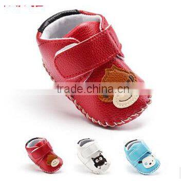 2016 new arrival baby shoes animal embroidered leather baby sport shoes