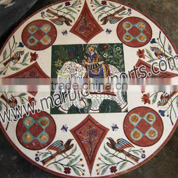 Micro Mosaic Marble Inlay Table Top, Pietra Dura Inlay Table Top