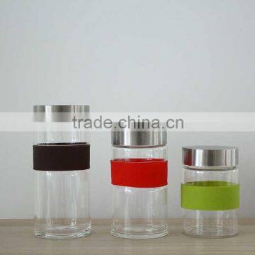 High Borosilicate Glass Jar Glass Tank With Stainless Steel Lid 300ml Handmade Glassware QM419 photo-2