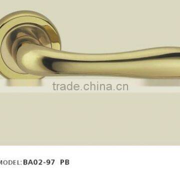 BA02-97 PB brass door handle on rose